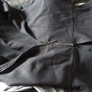 Zipper Gray Collar Vest